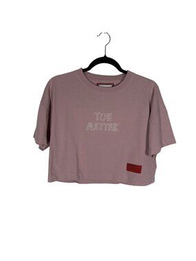 CHNGE Women S Mauve Pink You Matter Embroidered Short Sleeve Cropped T-Shirt